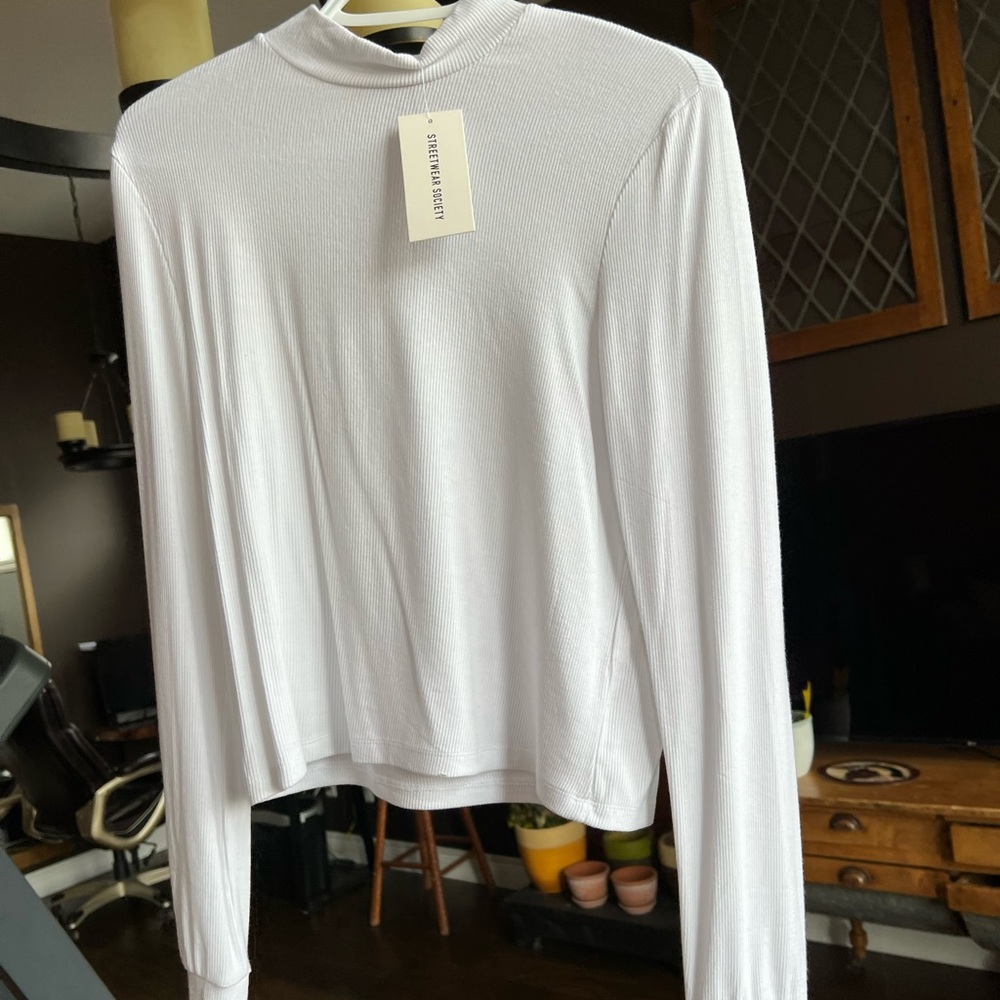 White turtle neck